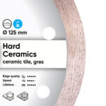 Круг алмазний вiдрiзний 1A1R 125x1,4/1,0x10x22,23 Hard ceramics — фото 2
