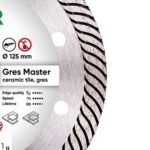Круг алмазний вiдрiзний 1A1R 125x1,4/1,0x10x22,23 Gres Master — фото 2