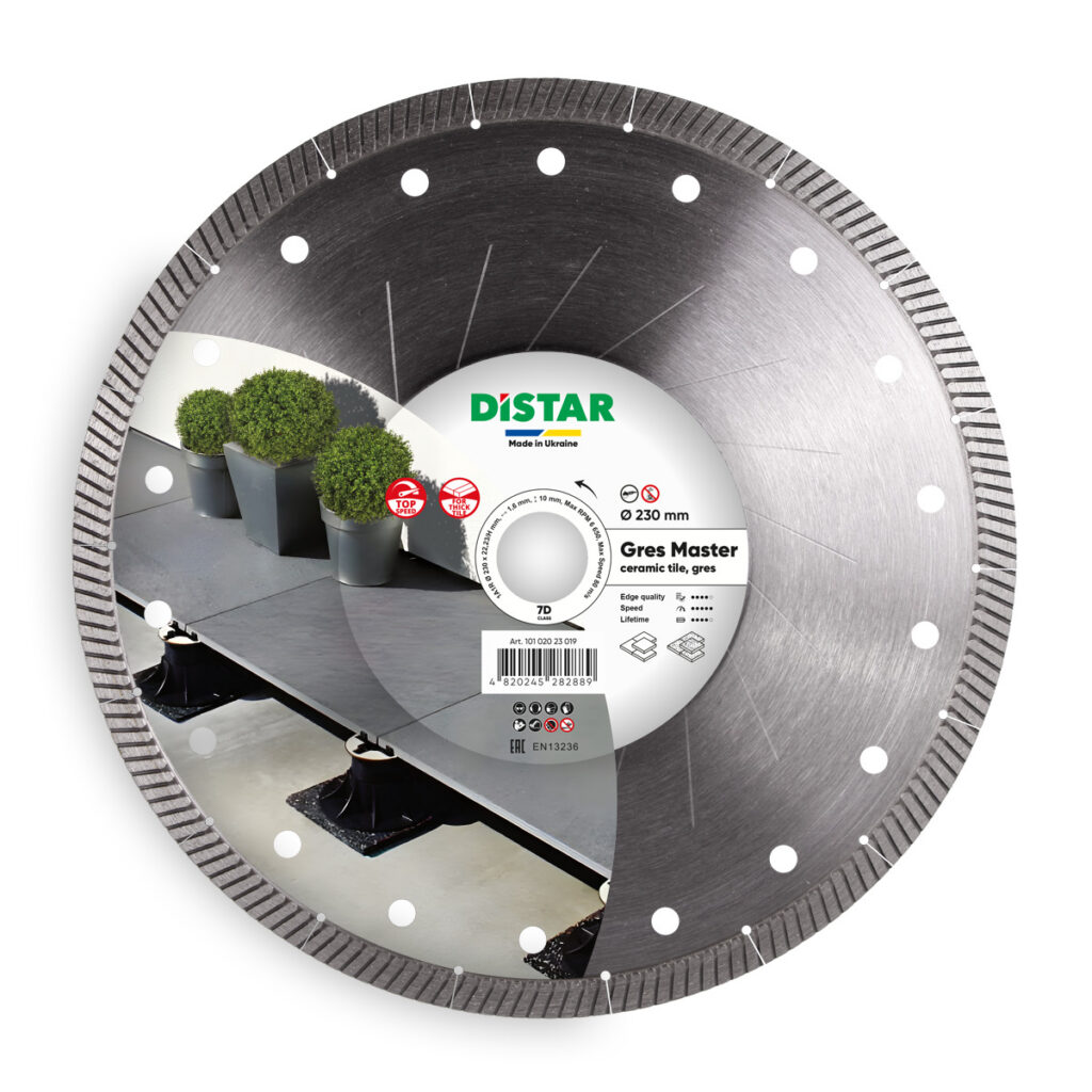 Круг алмазний вiдрiзний 1A1R 230x1,6/1,2x10x22,23/H Gres Master — фото 1